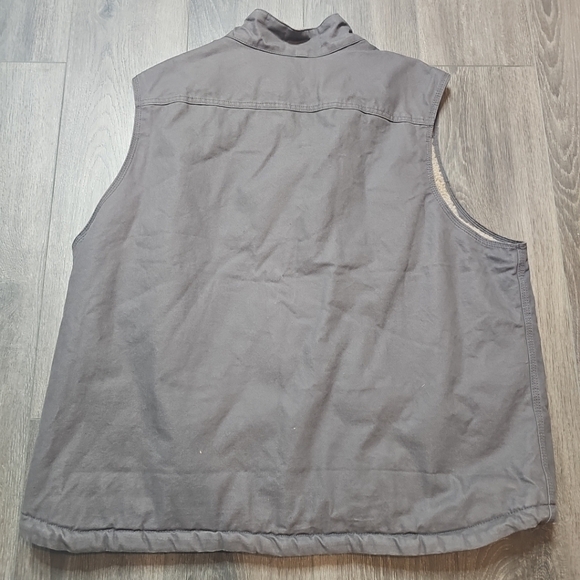Berne Mens Workwear Heartland Sherpa Lined Canvas Duck Vest gray Chore Barn 3XL - Picture 4 of 4